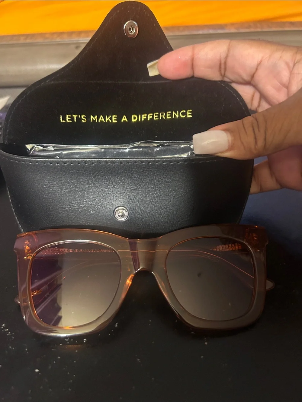 DIFF Black Sunglasses Case